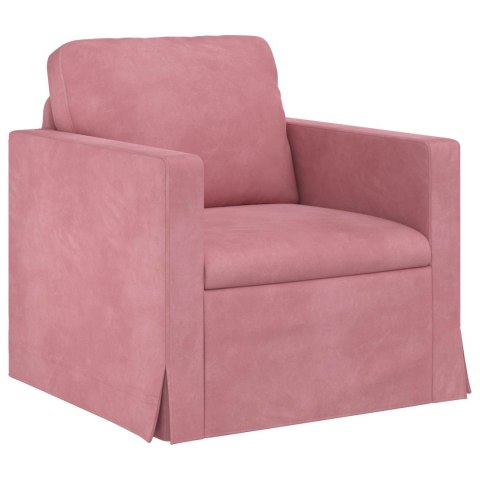 Sofa 2 pcs Różowy 228 x 78 x 80 cm Aksamit
