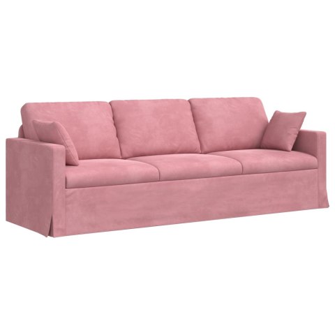 Sofa 2 pcs Różowy 228 x 78 x 80 cm Aksamit
