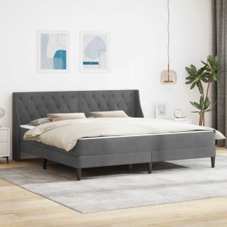 Rama łóżka z materacem Ciemnoszary 200 x 200 cm Aksamit