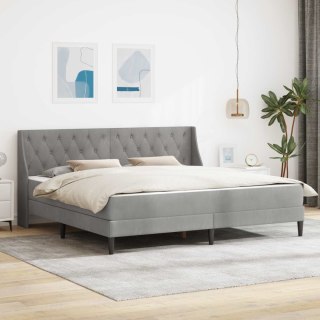 Rama łóżka z materacem Jasnoszary 200 x 200 cm Aksamit