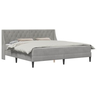 Rama łóżka z materacem Jasnoszary 200 x 200 cm Aksamit