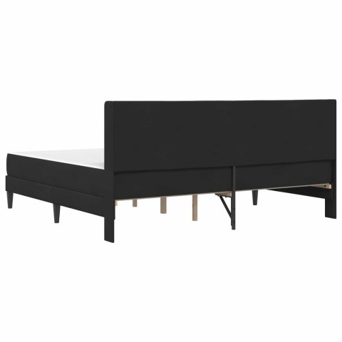 Ramka łóżka z materacem Czarny 200 x 200 cm Aksamit