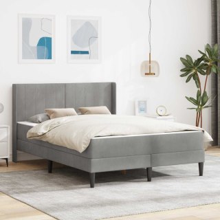 Ramka łóżka z materacem Jasnoszary 160 x 200 cm Aksamit