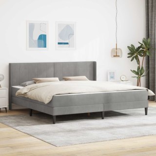 Ramka łóżka z materacem Jasnoszary 180 x 200 cm Aksamit