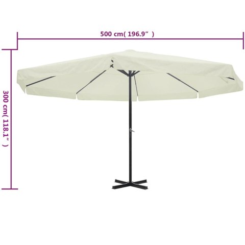 Parasol z aluminium, 500 cm, biały