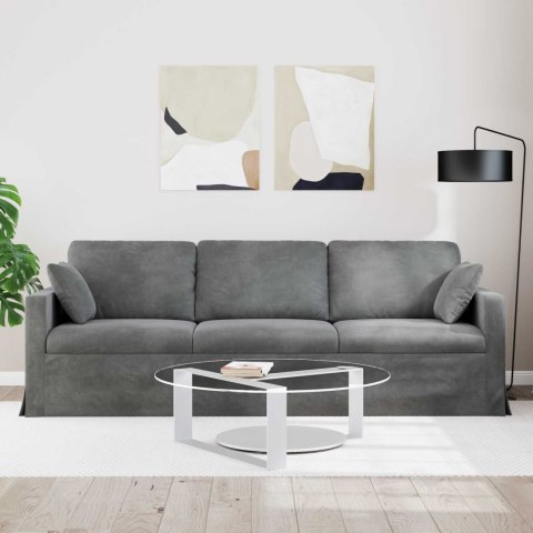 Sofa Ciemnoszary 228 x 78 x 80 cm Aksamit