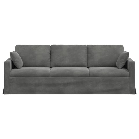 Sofa Ciemnoszary 228 x 78 x 80 cm Aksamit