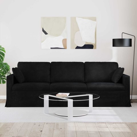 Sofa Czarny 228 x 78 x 80 cm Aksamit