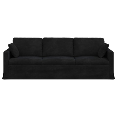 Sofa Czarny 228 x 78 x 80 cm Aksamit