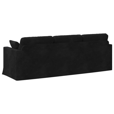 Sofa Czarny 228 x 78 x 80 cm Aksamit