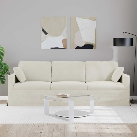 Sofa Kremowy 228 x 78 x 80 cm Aksamit