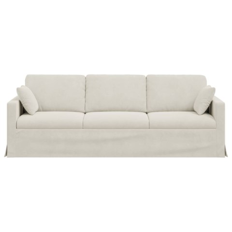 Sofa Kremowy 228 x 78 x 80 cm Aksamit