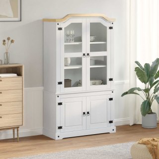 Witryna Biały 103.5 x 42 x 180 cm Lite drewno sosnowe