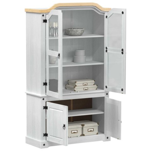Witryna Biały 103.5 x 42 x 180 cm Lite drewno sosnowe