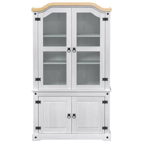 Witryna Biały 103.5 x 42 x 180 cm Lite drewno sosnowe