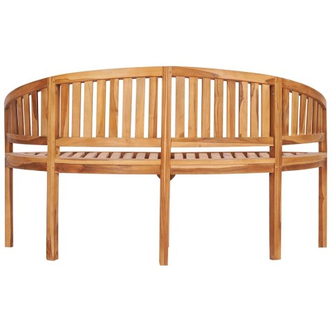 Ławka w kształcie banana, 151 cm, lite drewno tekowe