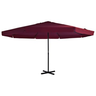 Parasol ogrodowy na słupku aluminiowym, 500 cm, bordowy