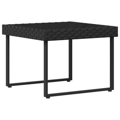 Zestaw sof ogrodowych 2 pcs Czarny Rattan polietylenowy i stal