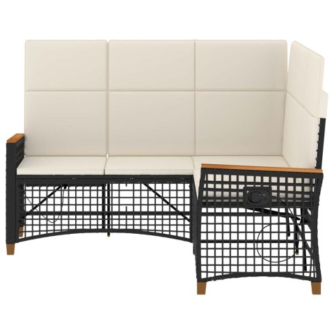 Zestaw sof ogrodowych Czarny i kremowo-biały 164 x 164 x 112 cm
