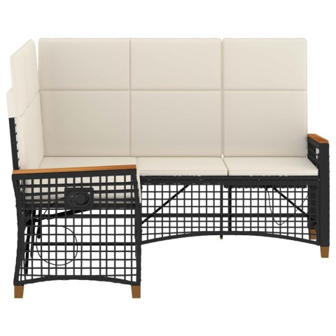 Zestaw sof ogrodowych Czarny i kremowo-biały 164 x 164 x 112 cm