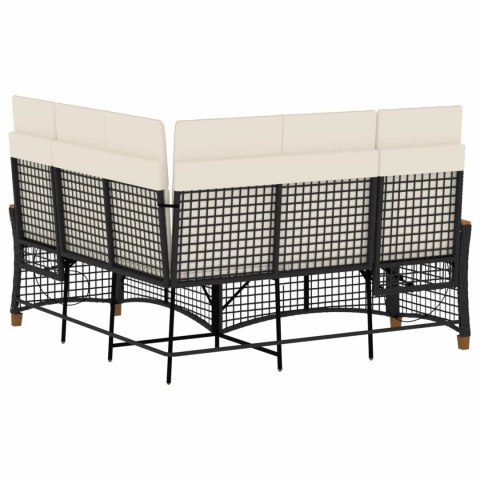 Zestaw sof ogrodowych Czarny i kremowo-biały 164 x 164 x 112 cm