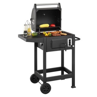 Kompaktowy grill węglowy z termometrem i półką, 86x104x52 cm