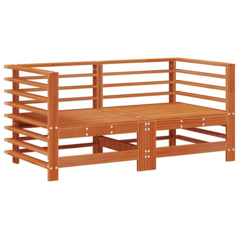 Sofa narożna do ogrodu Lite drewno sosnowe Woskowy Brąz