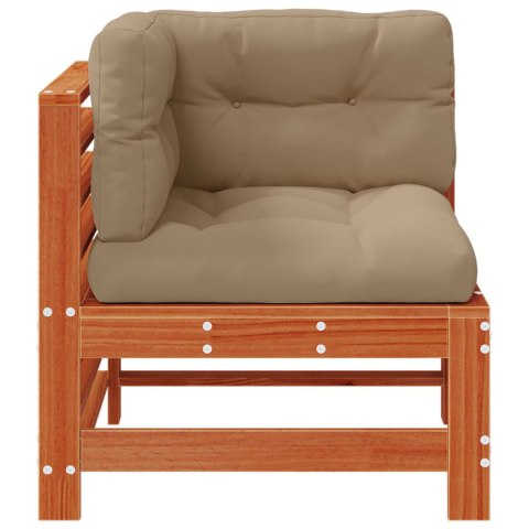 Sofa narożna do ogrodu Lite drewno sosnowe Woskowy Brąz