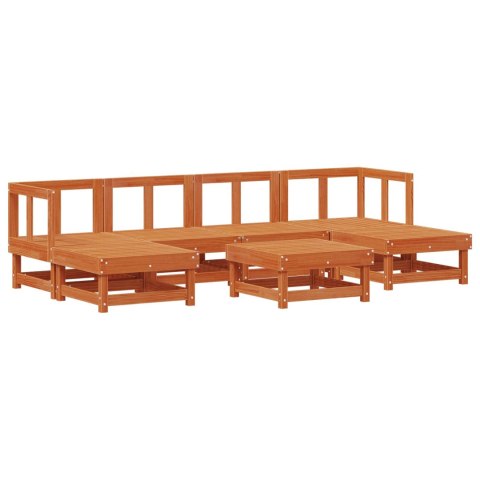 Zestaw wypoczynkowy w ogrodzie 7 pcs Woskowy Brąz