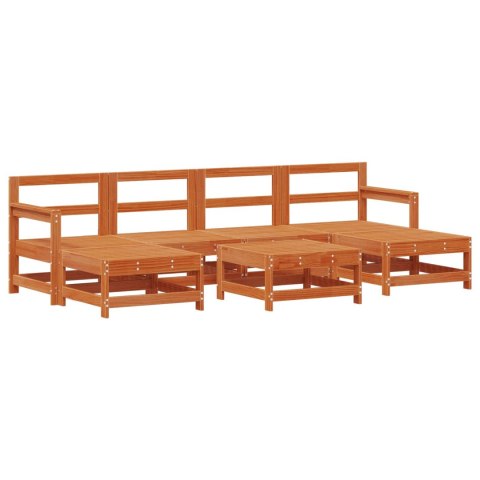 Zestaw wypoczynkowy w ogrodzie 7 pcs Woskowy Brąz