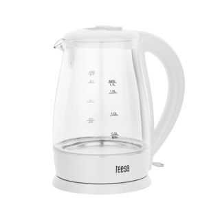 Czajnik elektryczny TEESA, szklany, 2200 W, biały, 1,7 L