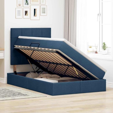 Łóżko z miejscem na przechowywanie i LED Niebieski 120 x 190 cm