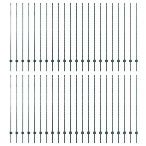 Słupek ogrodzeniowy. 44 pcs Zielony 200 cm Stal