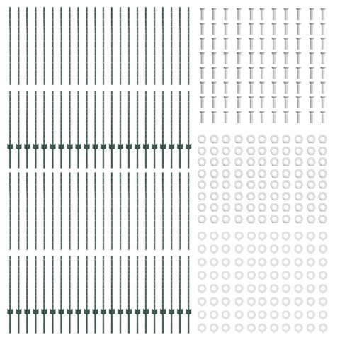 Słupek ogrodzeniowy. 44 pcs Zielony 200 cm Stal