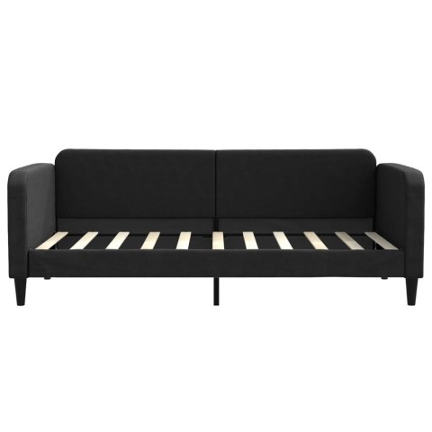 Sofa z materacem, czarna, 90x190 cm, tkanina