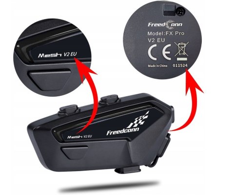 Interkom motocyklowy FreedConn FX Pro V2 EU MESH