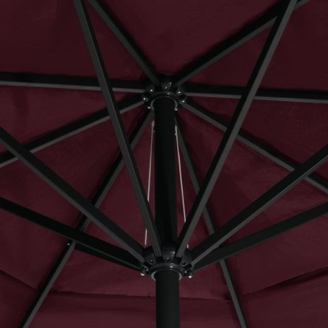 Parasol ogrodowy na aluminiowym słupku, 600 cm, bordowy