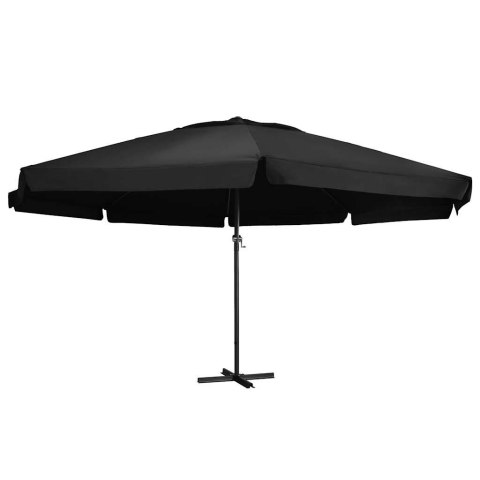 Parasol ogrodowy na aluminiowym słupku, 600 cm, czarny