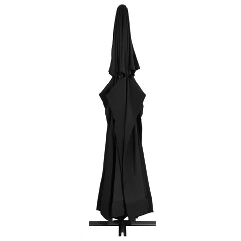Parasol ogrodowy na aluminiowym słupku, 600 cm, czarny