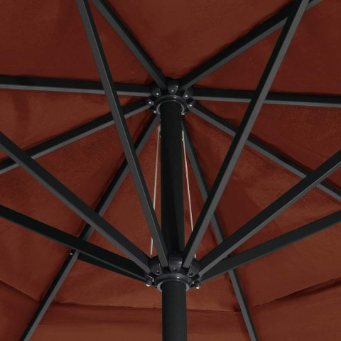 Parasol ogrodowy na aluminiowym słupku, 600 cm, terakota