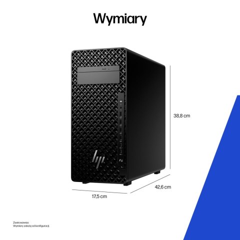 HP Z2 Tower G1i Workstation Ultra 7 265 vPro 16GB DDR5 5600 SSD512 RTX A400_4GB DVD-RW 500W W11Pro 3Y OnSite