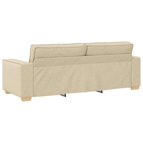 Sofa 3 pcs Kremowy 220 x 80 x 84 cm Tkanina lniana