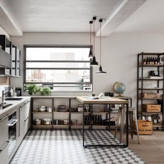 Hoker Paris 66cm żółty inspirowany Tolix