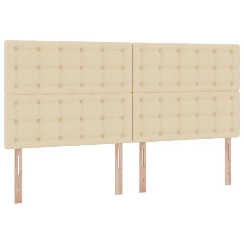 Łóżko z miejscem na przechowywanie i LED Kremowy 200 x 200 cm