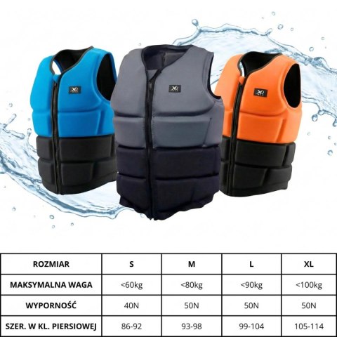 KAMIZELKA NEOPRENOWA ASEKURACYJNA SUP XQMAX R.XL ORANGE/ BLACK