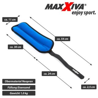 MAXXIVA Mankiety obciążające 2 x 1 kg, niebieskie