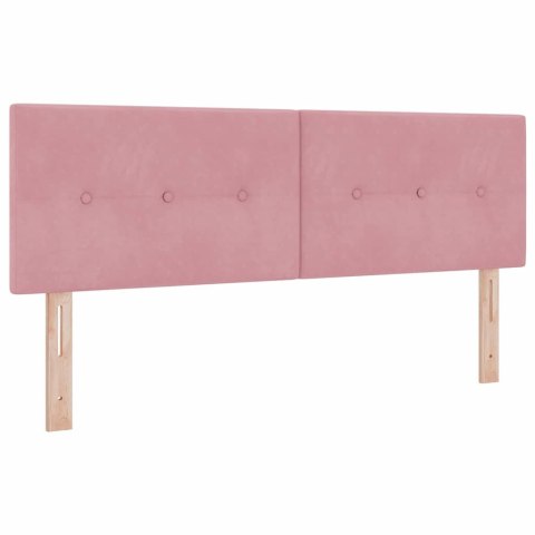 Łóżko z sprężyną LED z materacem Różowy 160 x 200 cm Aksamit