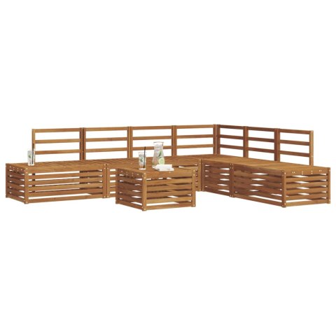 Zestaw sof na zewnątrz 7 Sztuka Naturalny Lite Drewno Akacji