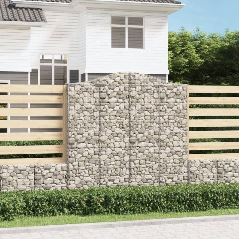 Kosze gabionowe, 3 szt, 200x30x200/220 cm, galwanizowane żelazo