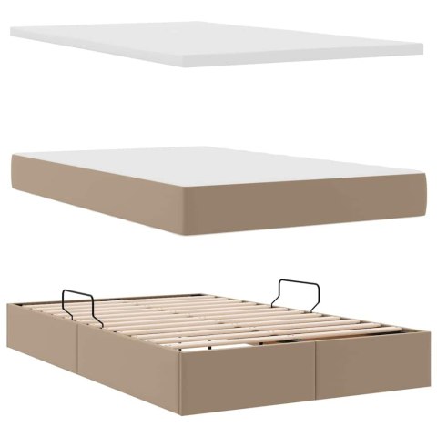Łóżko z miejscem na przechowywanie i LED Kawowy 120 x 200 cm